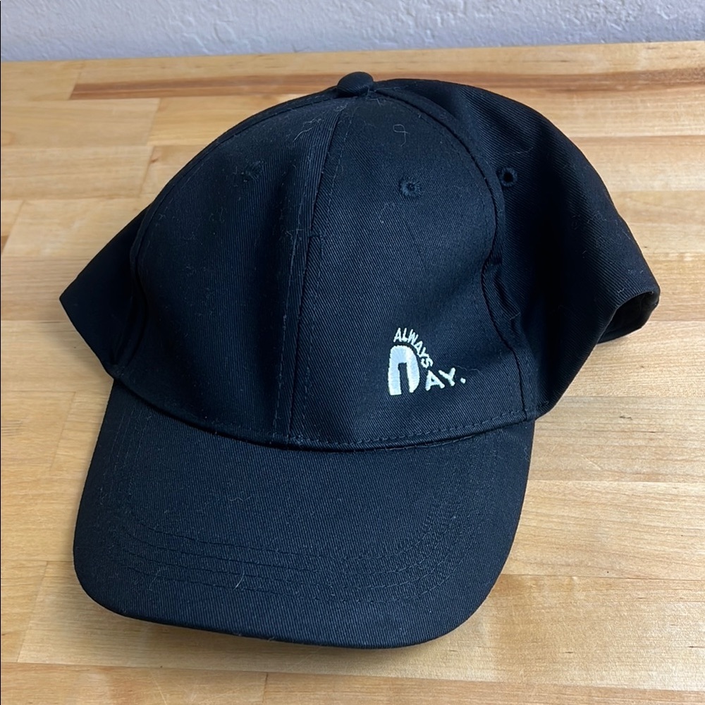 Black Baseball Cap with Embroidered Logo